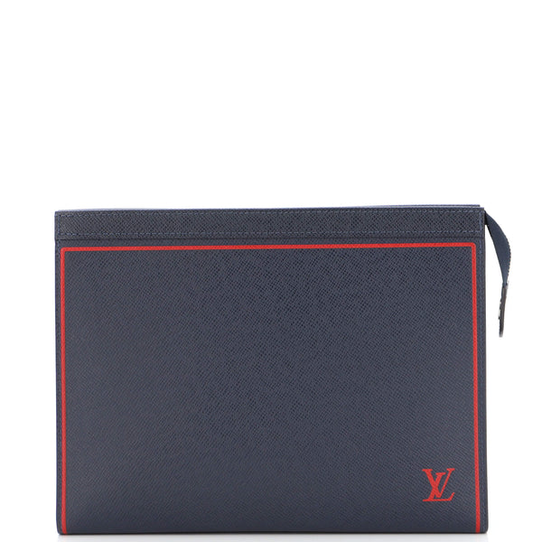 LV Pochette Voyage MM Taiga Leather Blue Lining - Kaialux