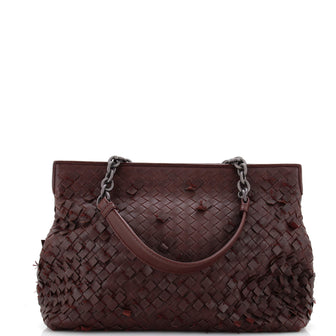 Bottega Veneta Accordion Chain Tote Fringe Intrecciato Nappa Medium