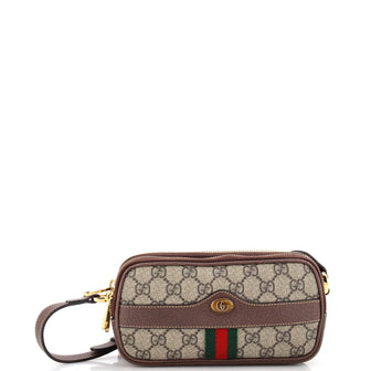Gucci Ophidia Triple Zip Crossbody Bag GG Coated Canvas Mini