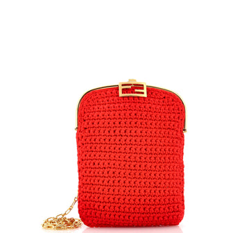 Fendi Baguette Phone Bag Woven Crochet Mini