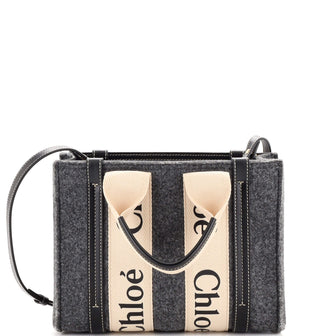 Chloe Woody Tote Recycled Felt with Leather and Canvas Small