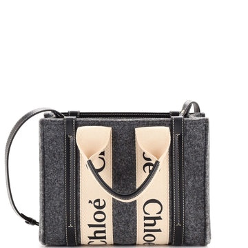 Chloe Woody Tote Recycled Felt with Leather and Canvas Small