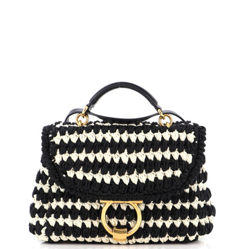 Salvatore Ferragamo Margot Satchel Woven Fabric Small