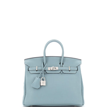 Hermes Birkin Handbag Blue Togo with Palladium Hardware 25
