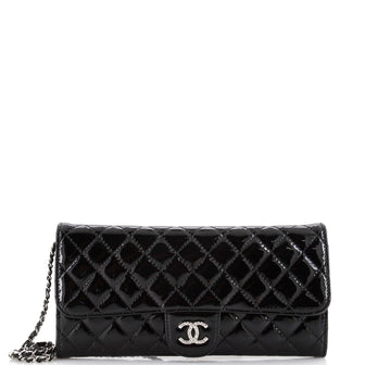 Chanel Brilliant Wallet on Chain Clutch Quilted Patent East West