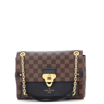 Louis Vuitton Vavin Handbag Damier with Leather PM Brown 226050373