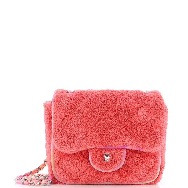 Chanel Classic Single Flap Bag Quilted Terry Cloth and Ribbon