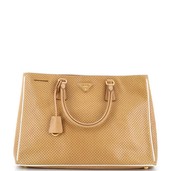 Prada Lux Open Tote Perforated Saffiano Leather Large