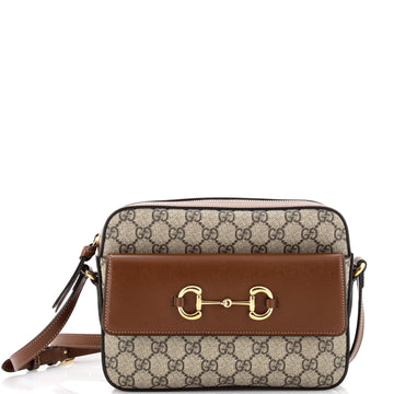 Gucci Horsebit 1955 Flap Pocket Camera Bag GG Coated Canvas Small