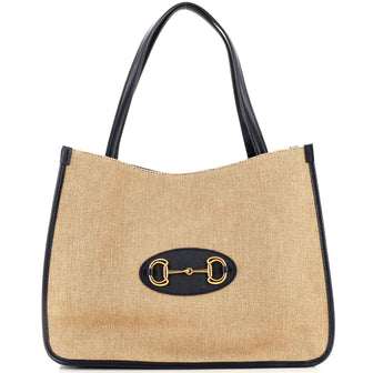 Gucci Horsebit 1955 Tote Canvas and Leather Medium