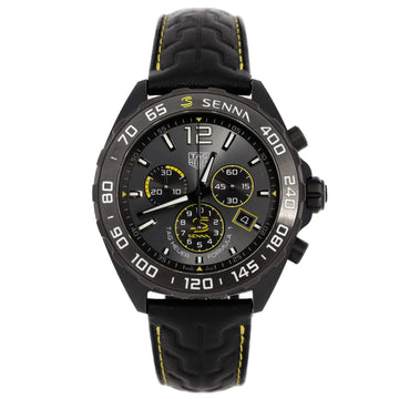 Tag Heuer Formula 1 Senna Chronograph Quartz Watch PVD Stainless Steel and Leather 43