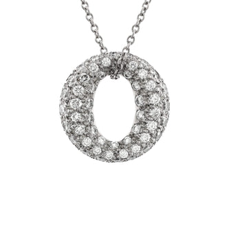 Tiffany & Co. Elsa Peretti Sevillana Pendant Necklace Platinum with Pave Diamonds Mini