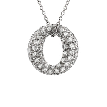 Tiffany & Co. Elsa Peretti Sevillana Pendant Necklace Platinum with Pave Diamonds Mini