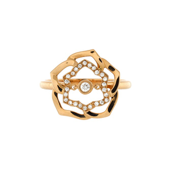 Piaget Rose Cutout Ring 18K Rose Gold with Diamonds