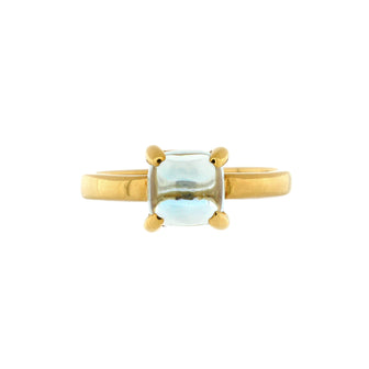 Tiffany & Co. Paloma Picasso Sugar Stacks Ring 18K Yellow Gold with Aquamarine 7mm