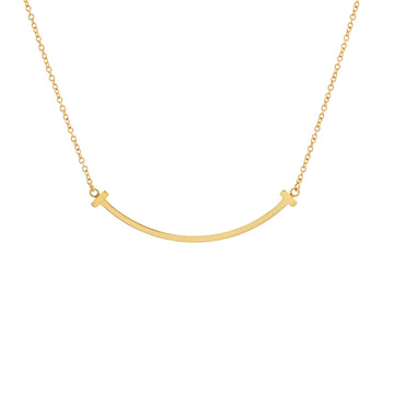Tiffany & Co. T Smile Pendant Necklace 18K Yellow Gold Small