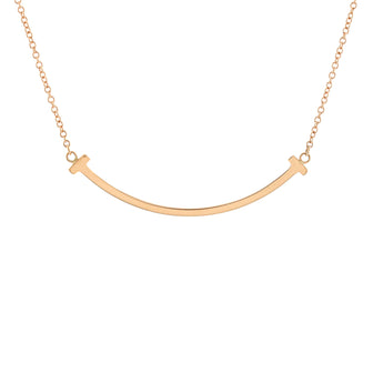 Tiffany & Co. T Smile Pendant Necklace 18K Rose Gold Small
