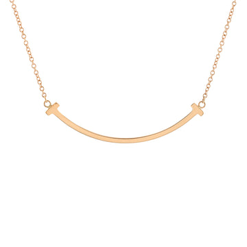 Tiffany & Co. T Smile Pendant Necklace 18K Rose Gold Small