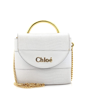 Chloe Aby Lock Bag Lizard Embossed Leather Small