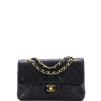 Chanel Vintage Classic Double Flap Bag Quilted Lambskin Small