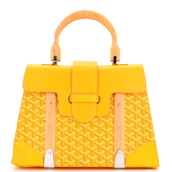 Goyard Saigon Top Handle Bag Coated Canvas with Leather MM