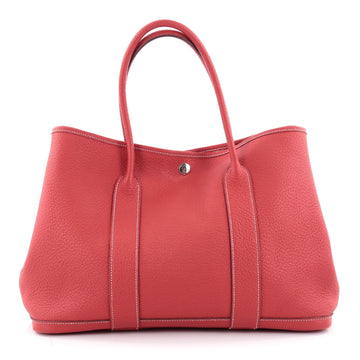 Hermes Garden Party Tote Leather 36 Red 2260701