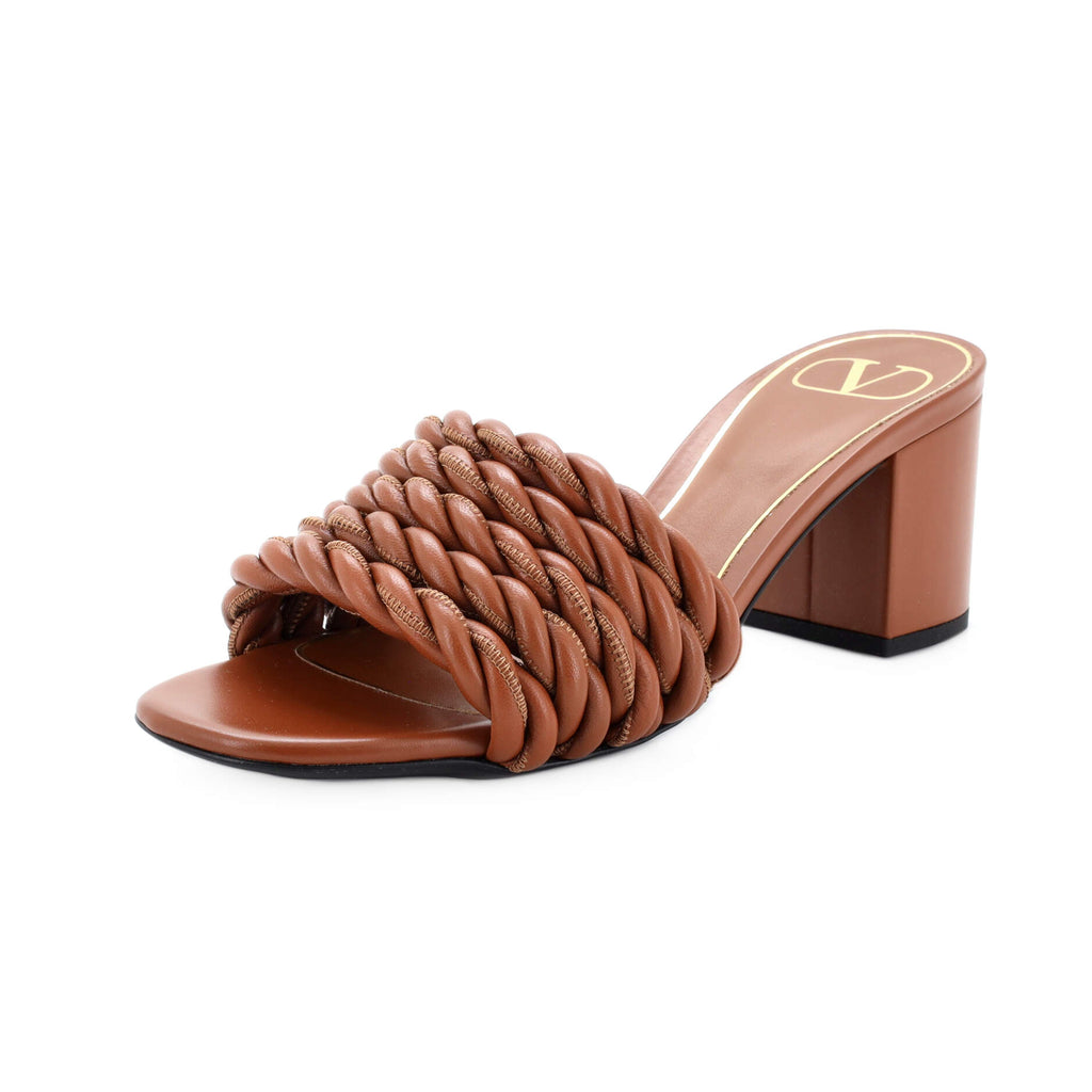 Valentino Garavani Women's The Rope Mule Heeled Sandals Leather 226077