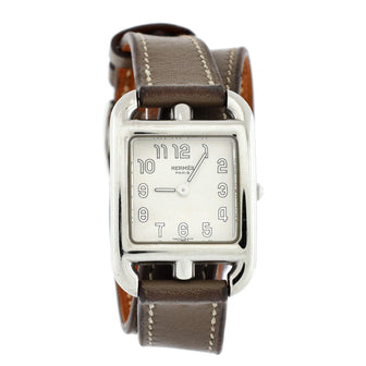 Hermes Cape Cod Double Tour Quartz Watch Stainless Steel and Leather 23