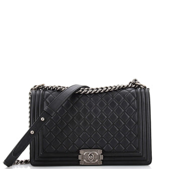 Chanel Boy Flap Bag Quilted Lambskin New Medium