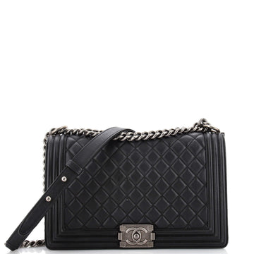 Chanel Boy Flap Bag Quilted Lambskin New Medium