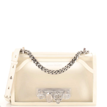 Alexander McQueen Jewelled Flap Satchel PVC and Leather Medium