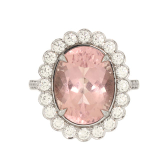 Tiffany & Co. Enchant Oval Ring Platinum with Morganite and Diamonds 5.49CT
