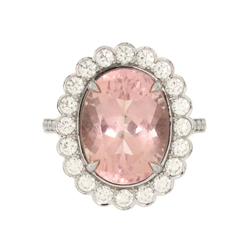 Tiffany & Co. Enchant Oval Ring Platinum with Morganite and Diamonds 5.49CT