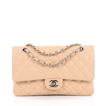 Chanel Classic Double Flap Bag Quilted Caviar Medium Nuetral