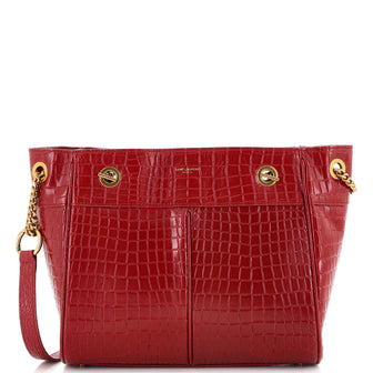 Saint Laurent Claude Shopping Bag Crocodile Embossed Leather