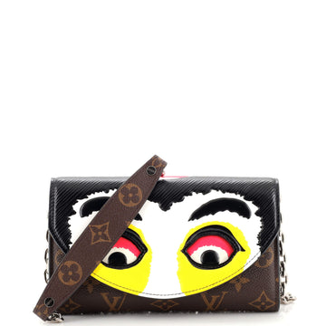 Louis Vuitton Kabuki Chain Wallet Printed Epi Leather and Monogram Canvas