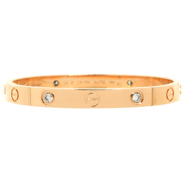 Cartier Love 4 Diamond Bracelet 18K Rose Gold with Diamonds