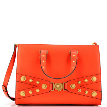 Versace Tribute Medallion Tote Leather Large