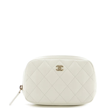 Chanel Curvy Cosmetic Pouch Quilted Caviar Small