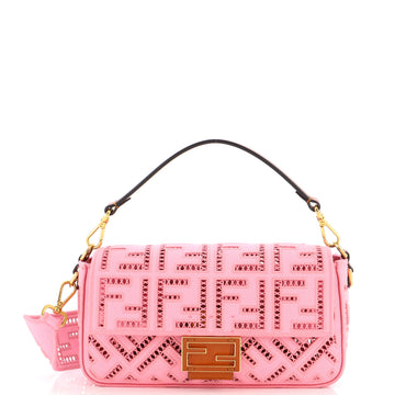 Fendi Baguette NM Bag FF Openwork Embroidered Canvas Medium