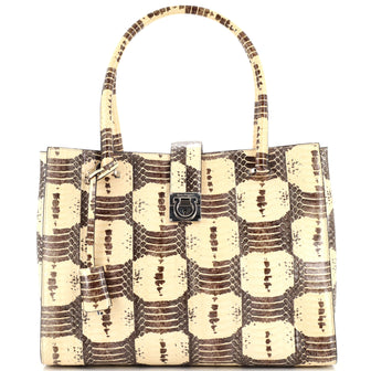 Salvatore Ferragamo Marlene Tote Python Medium