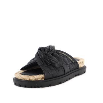 Christian Dior Women's Dtwist Slide Espadrilles Cannage Quilt Leather