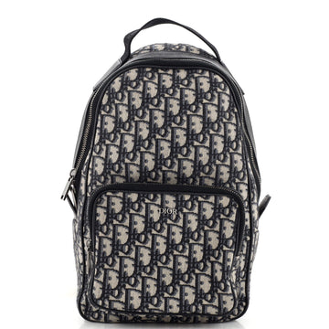 Christian Dior Zip Around Sling Backpack Oblique Canvas
