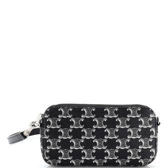 Celine Horizontal Pouch Crossbody Bag Triomphe Coated Canvas