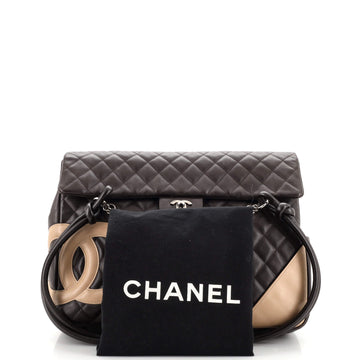 Chanel Cambon Flap Tote Quilted Leather Large
