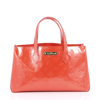 Louis Vuitton Wilshire Handbag Monogram Vernis PM Orange