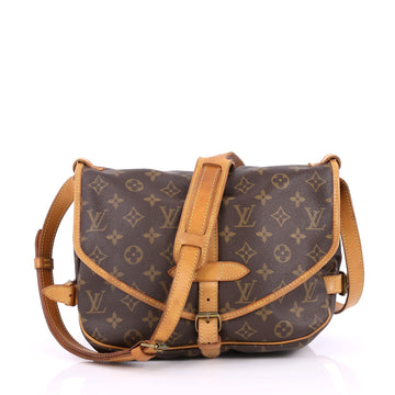 Louis Vuitton Saumur Handbag Monogram Canvas MM Brown
