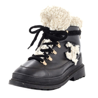 Women's CC Lace-Up Winter Boots Leather and Shearling