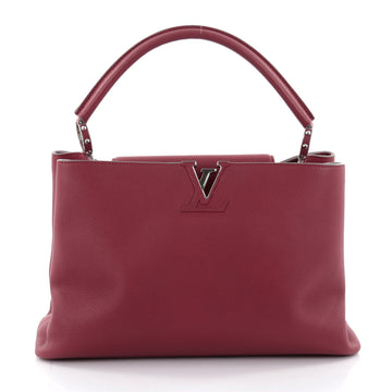 Louis Vuitton Capucines Handbag Leather MM Red 2263801