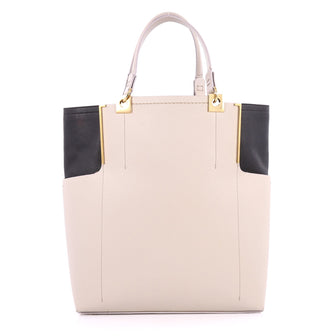 Lanvin Partition Tote Leather Neutral 2264101